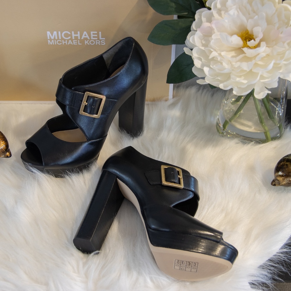 Michael Kors Eleni Black Heels NWT